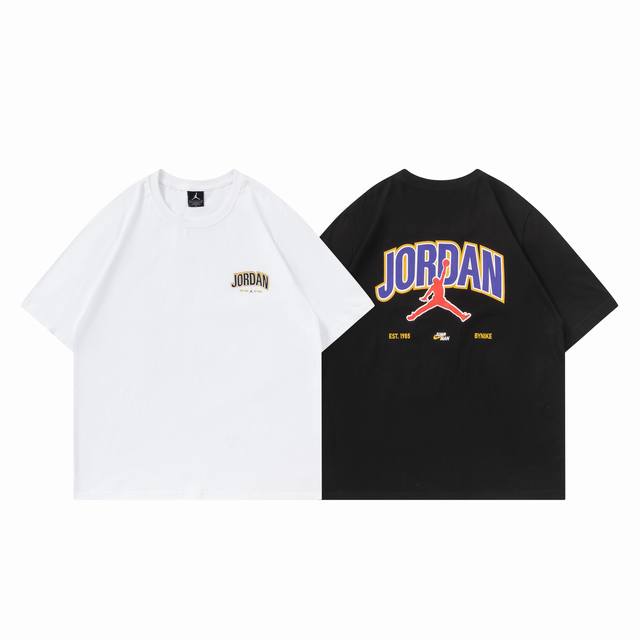 326#Aj flying man short sleeve black white M-Xxl
