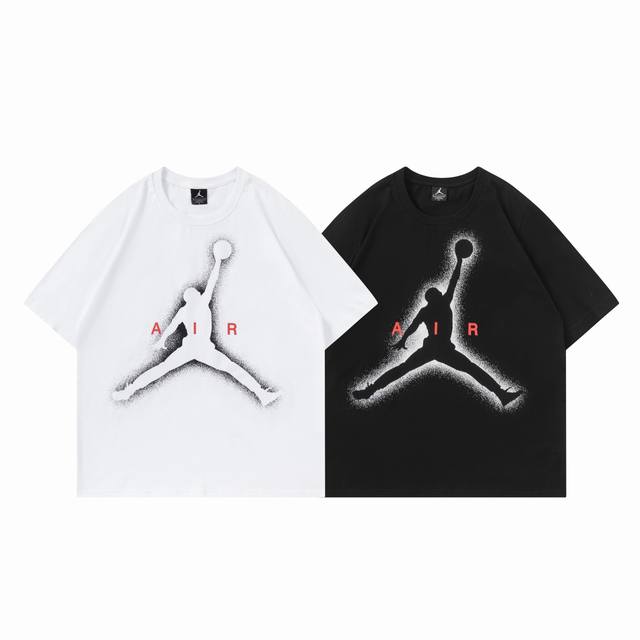325#Aj flying man short sleeve black white M-Xxl