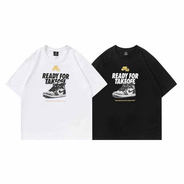 310#Aj flying short sleeve black white M-Xxl