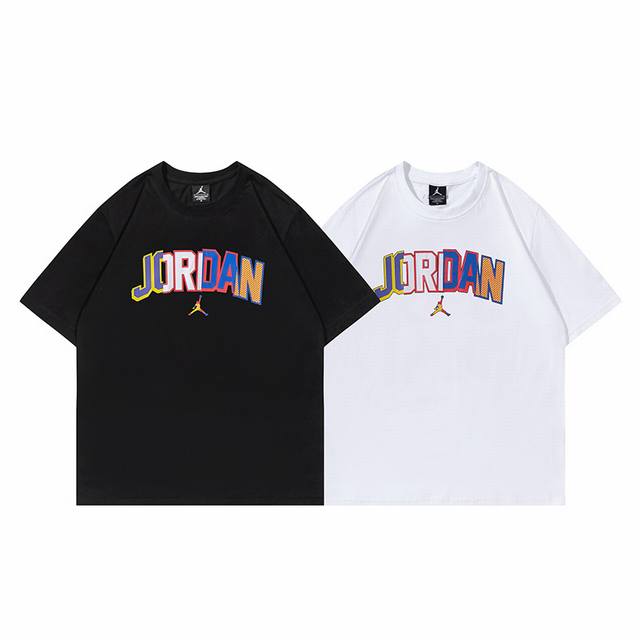 290# Jordan short sleeve black white M-Xxl