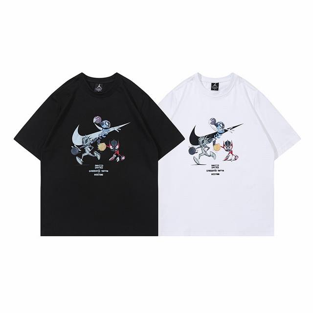299# Jordan joint short-sleeved black and white M-Xxl
