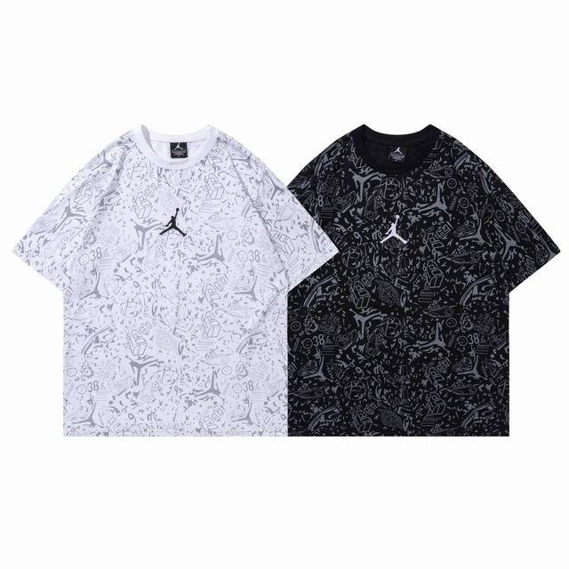 209# Jordan short sleeve black white M-Xxl