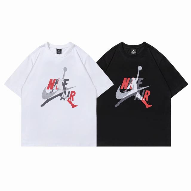 203# Jordan short sleeve black white M-Xxl