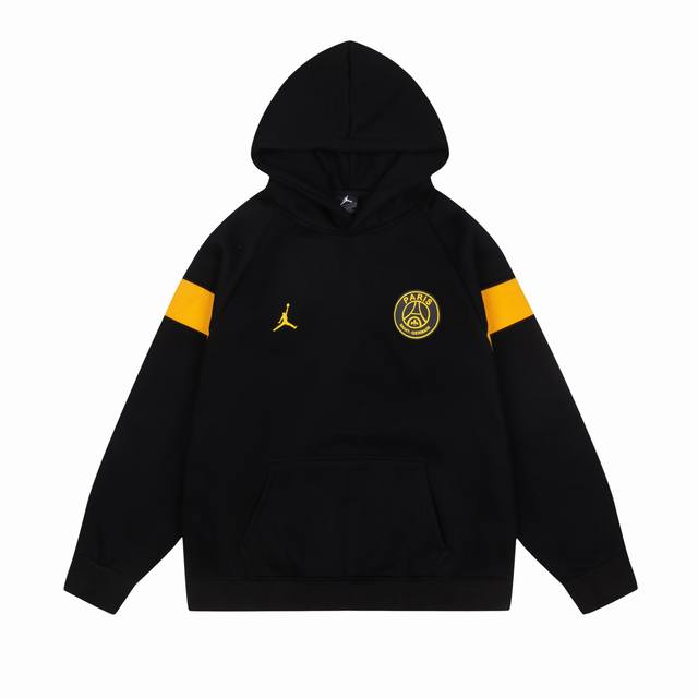 661#Aj flying man plus velvet sweatshirt black M-Xxl