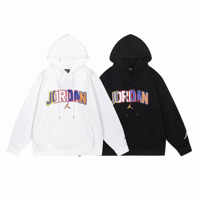 648#Aj flying man plus velvet sweatshirt black and white M-Xxl