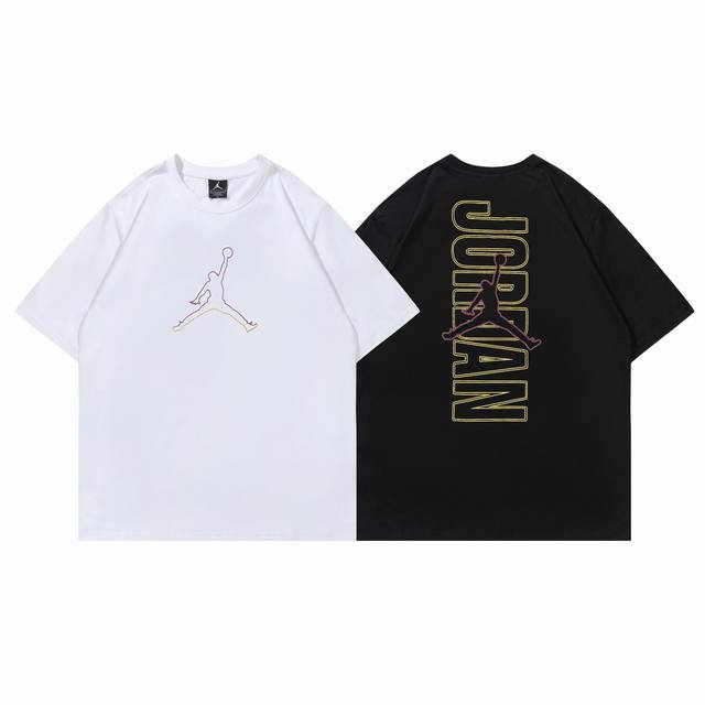 233# Jordan short sleeve black white M-Xxl