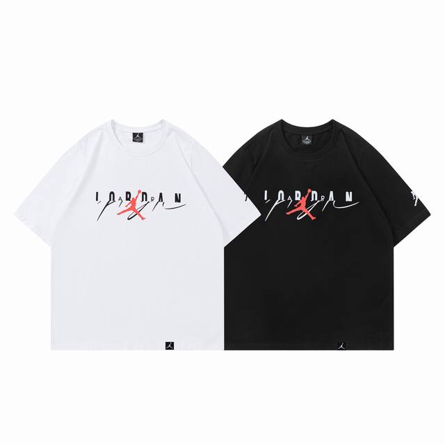 332#Aj flying man short sleeve black white M-Xxl