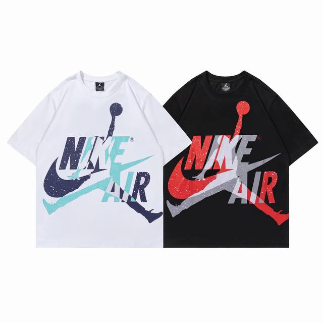 205# Jordan short sleeve black white M-Xxl