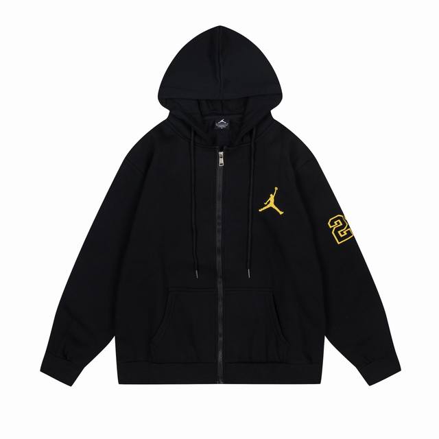 3012 # Aj flying man plus velvet jacket black M-Xxl