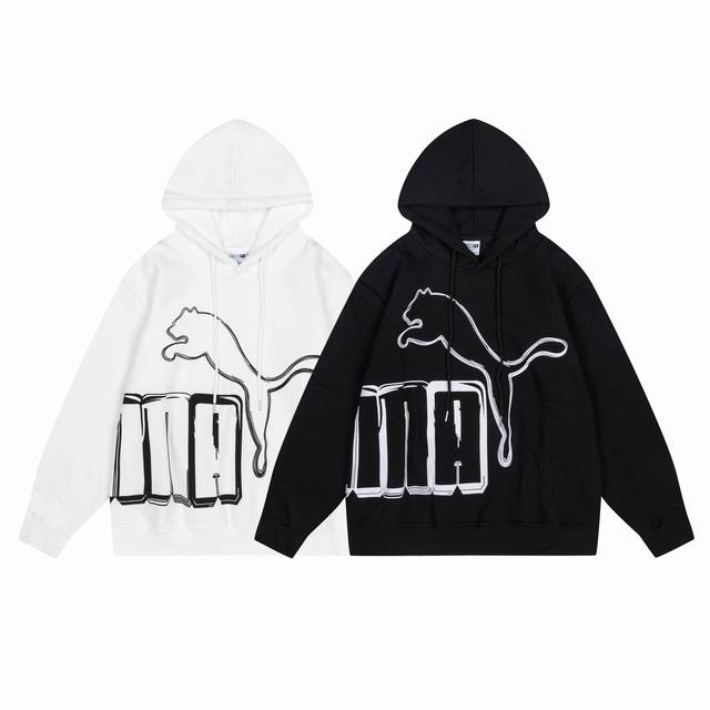5008# Puma fleece sweatshirt black and white M-Xxl