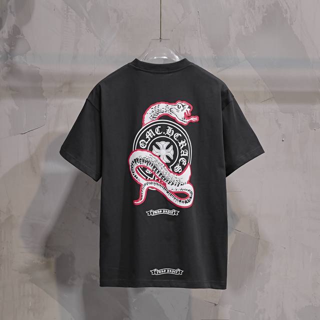 Fashion brand Snake Year limited edition horseshoe cross print casual short-slee