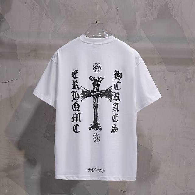 Fashion brand cross Sanskrit letter printed casual short-sleeved T-shirt, unisex