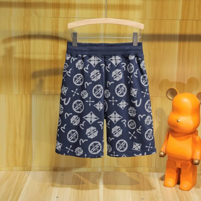Big M seagull family flower full body print new shorts, terry fine cotton sweate