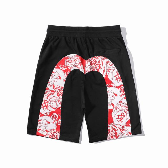 New style large M-length pants with Buddha head smiley face print, thin terry sw