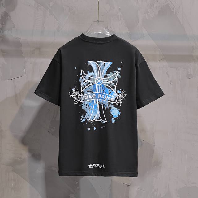 Fashion classic cross scroll print casual short-sleeved T-shirt, unisex, custom