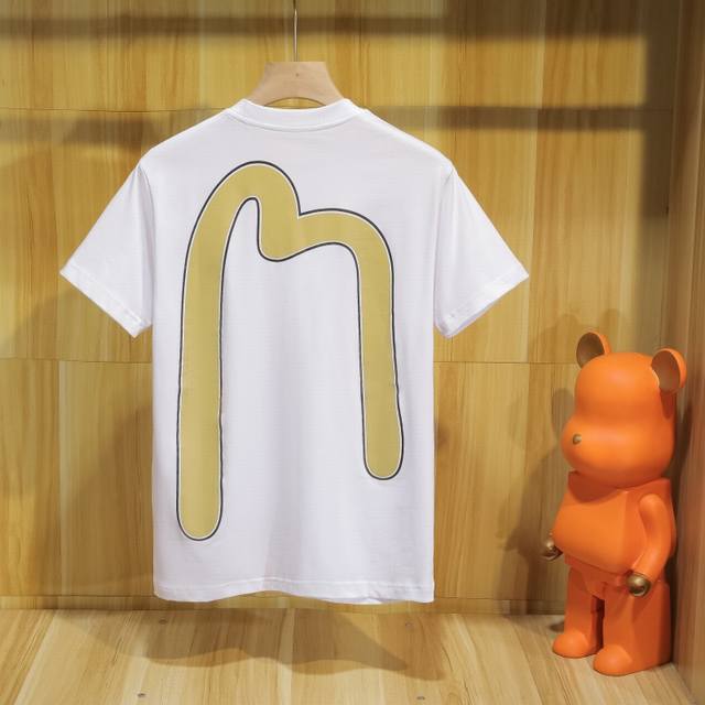 Fushen summer new large M graffiti letter print short-sleeved T-shirt, made of f