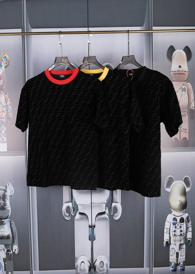 Fewdi. Spring and summer new flocked casual short sleeves, original details. Fro