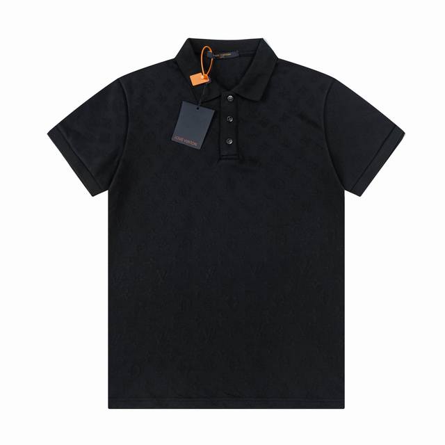 Lv Louis spring and summer new 3D cloth jacquard Polo short sleeves, full of cla