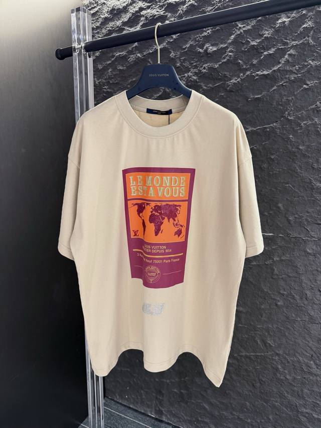 Model No. V001 Lv New Earth Hot Diamond Short Sleeve T-shirt Customized 280g cot