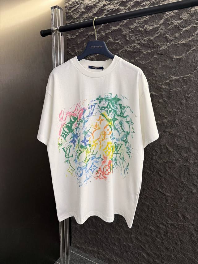 Model No. V015 Lv crayon graffiti direct spray short-sleeved T-shirt Customized