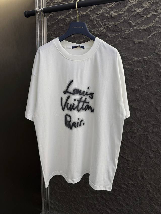 Style No. V006 Lv new neon logo short-sleeved T-shirt Customized 260g cotton dou