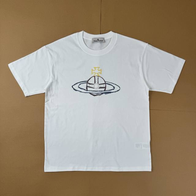 R22# Vivienne Westwood solid color printed round neck short sleeve T-shirt unise