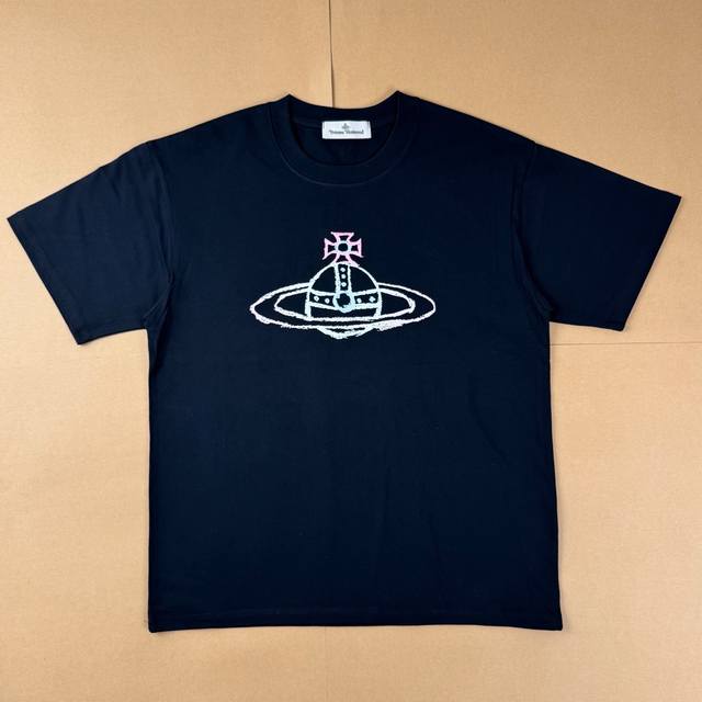 R21# Vivienne Westwood solid color printed round neck short sleeve T-shirt unise