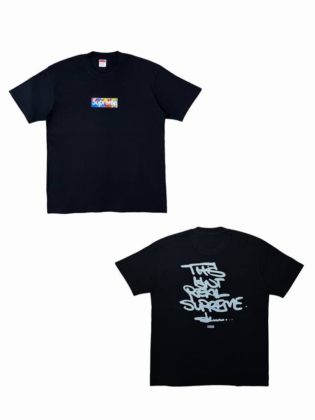 Su175# Supreme X Olaolu Slawn joint model Fw24 Box Logo Tee Colorful pattern let