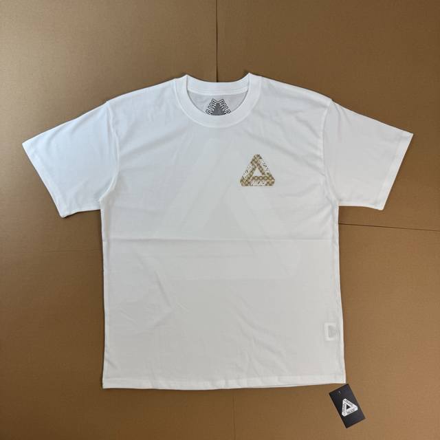 Palace X Gucci co-branded triangle short-sleeved T-shirt for men and women, blac