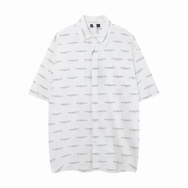 High-quality new Bale Paris letter full print short-sleeved shirt short-sleeved