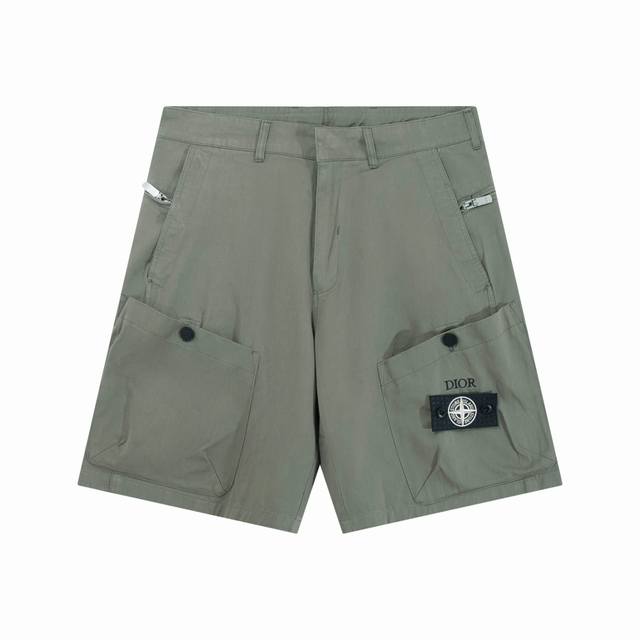 High-quality new Diox Stone Island joint logo shorts The fabric is made of custo