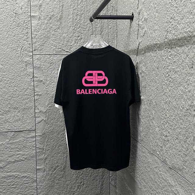 Balenci*Ga Paris 2025 Spring and Summer New Short-sleeved T-shirt Classic Pink L