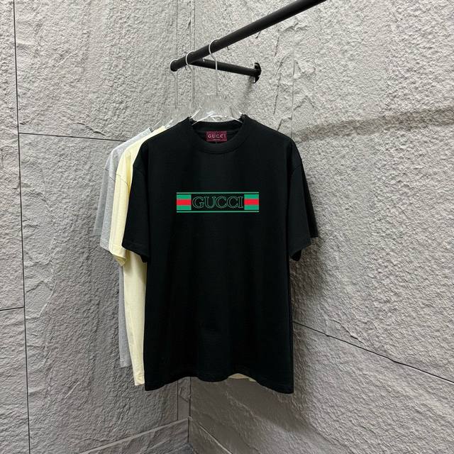 Gu Gucci 2025 spring and summer new style short-sleeved T-shirt with double G pr