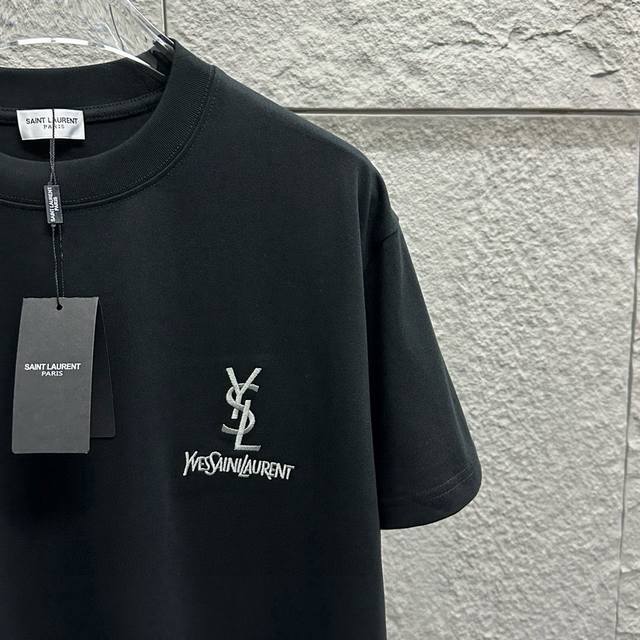 Ysl* Saint Laurent* 2025 Spring and Summer new classic letter silver thread embr