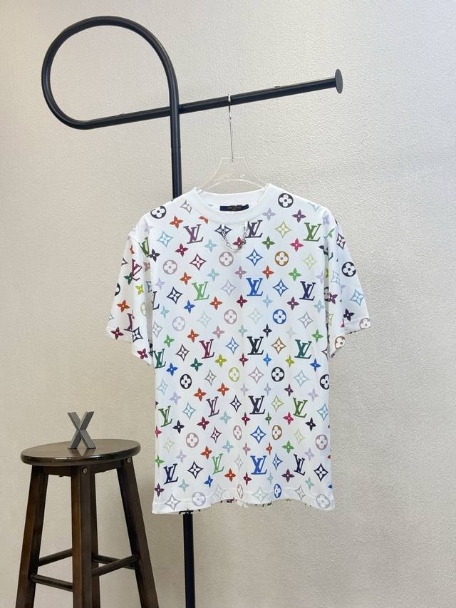 Model No. X180 Lv Louis Vuitton collar chain full print Logo print round neck sh