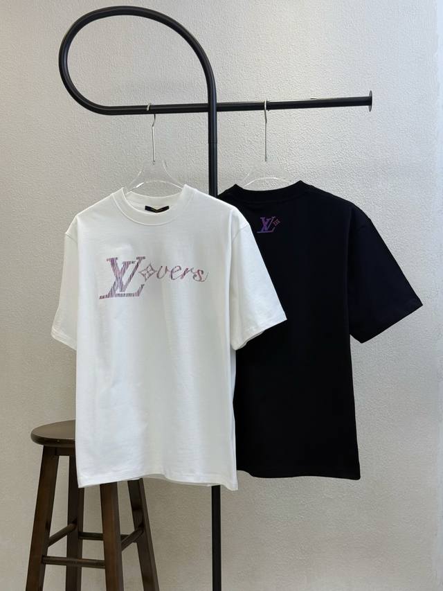 Style No. X179 Lv Louis Vuitton colorful gradient letter print round neck short