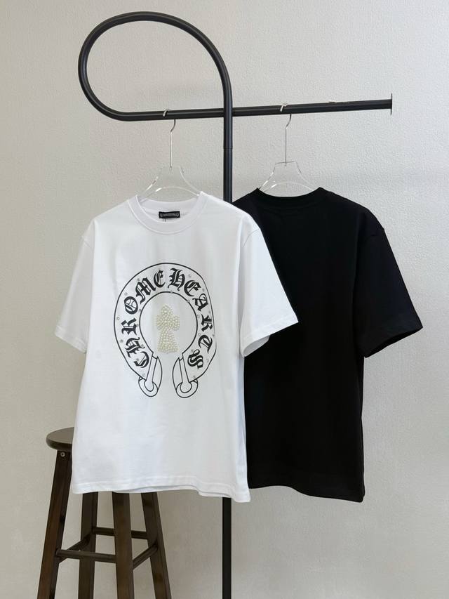 Style No. X175 Chrome Hearts Sanskrit letters pearl inlaid diamond print round n