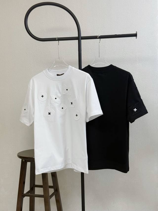 Style No. X174 Lv Louis Vuitton Logo patch embroidery round neck short sleeves B