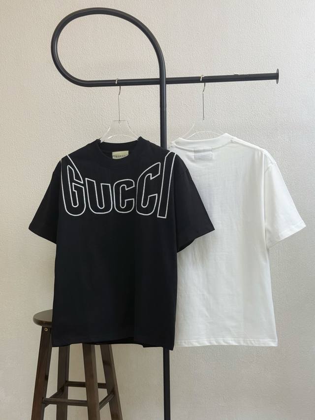 Style No. X173 Gucci big logo on the chest embroidered with letters round neck s