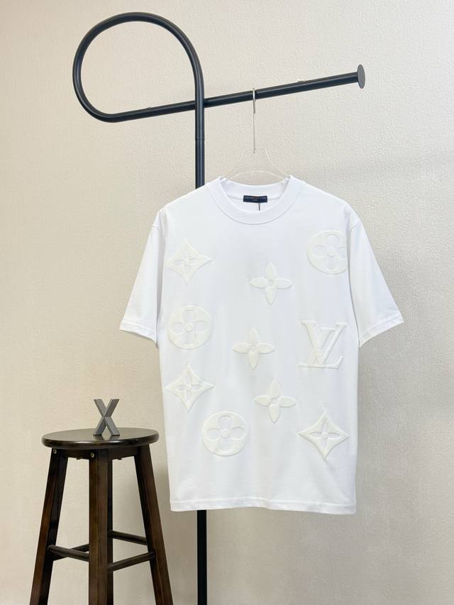 Style No. Xb84 Newly added white Lv classic Logo full print foam print round nec
