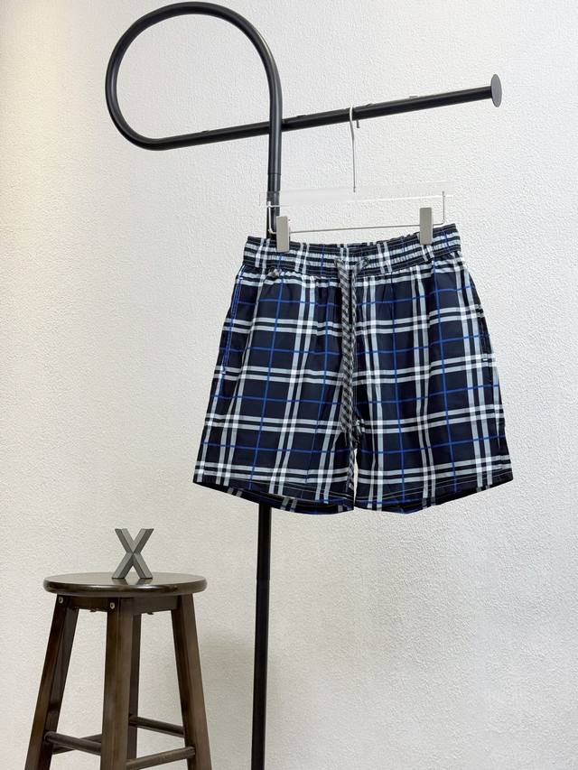 Style No. X Burberry classic plaid beach shorts with inner mesh drawstring short
