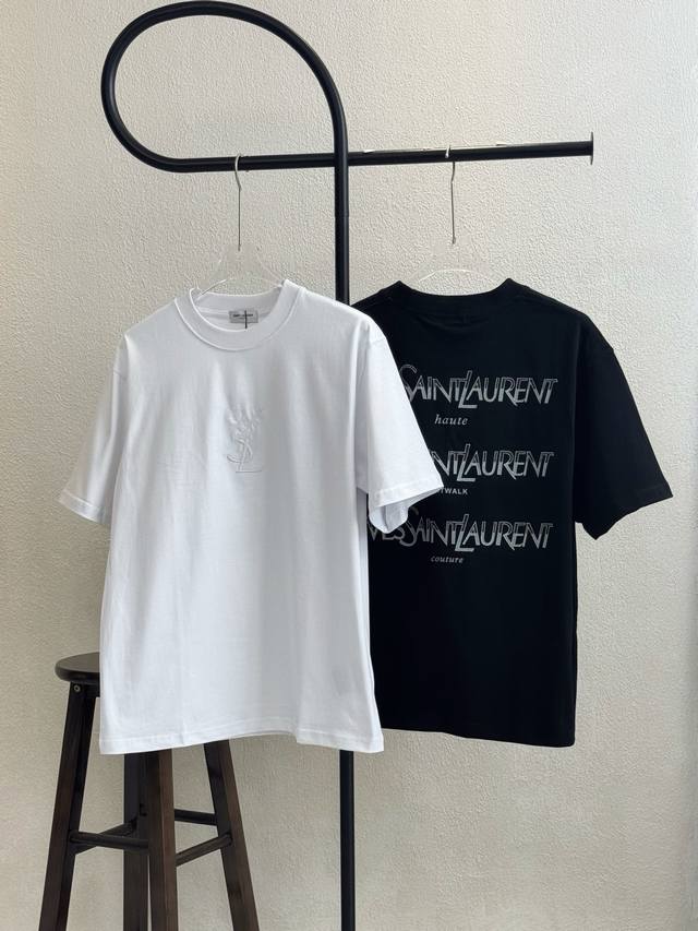 Style No. X152 Yves Saint Laurent small logo embroidery on chest, gradient lette