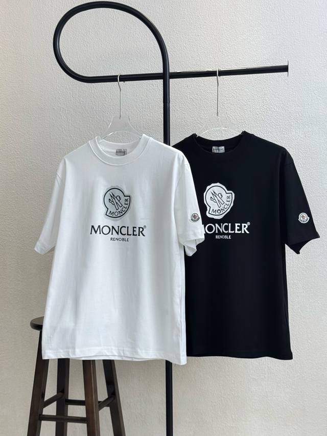 Style No. X147 Moncler classic letter logo small label print round neck short sl