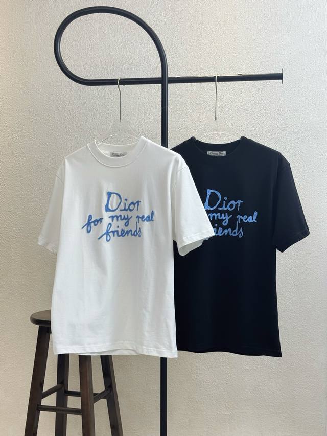 Style No. X146 Dior round neck short sleeves with embroidered logo on the chest
