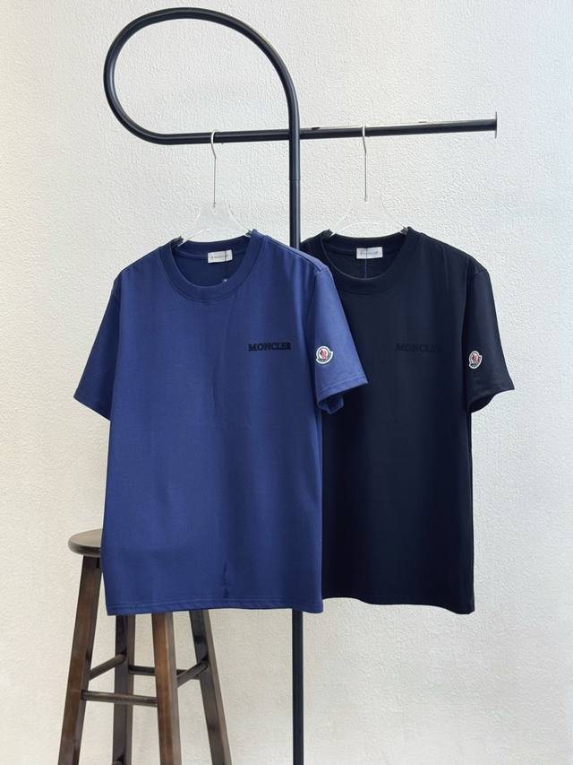 Style No. Xb85 Moncler Moncler short-sleeved round neck with flocked letters on
