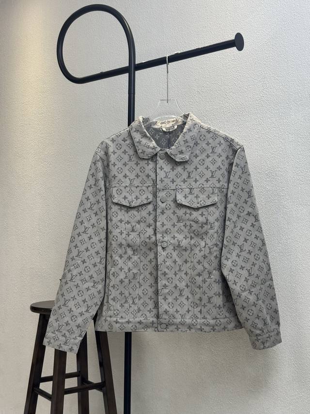 Style No. X141 Lv Louis Vuitton full print jacquard logo washed denim jacket Let