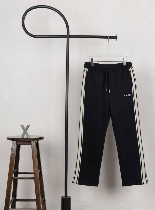 Style No. Xb0127 Celine small logo embroidery side black and white striped webbi