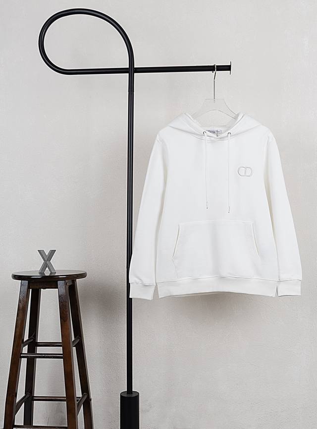 Model No. Xb48 Dior Cd letter embroidered drawstring pocket hooded sweatshirt in