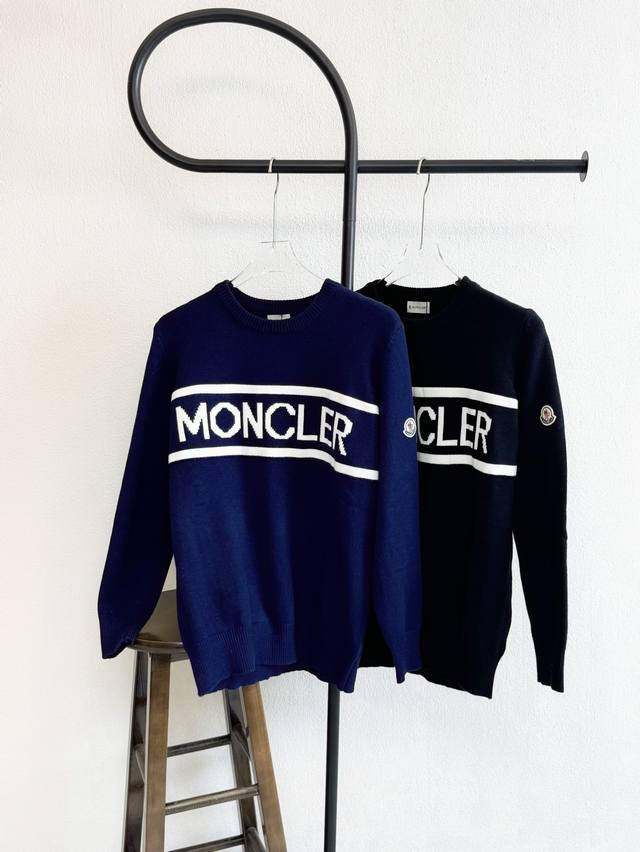Style No. Xb0 Moncler Moncler knitted sweater with small logo and black and Tibe