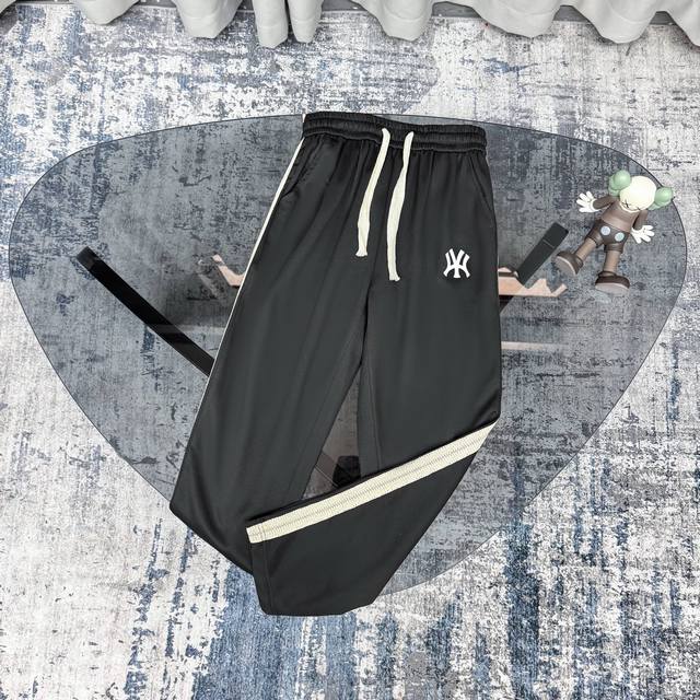 Mlb Yankee classic Ny print retro ribbon dirty pants, casual straight pants, sup